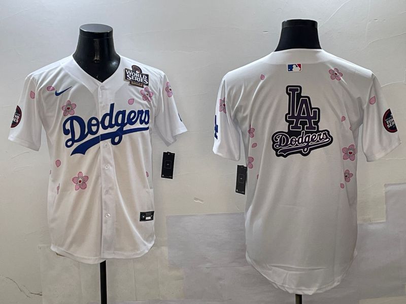 Men Los Angeles Dodgers Blank White Sakura Edition 2025 Nike MLB Jersey style 20->los angeles dodgers->MLB Jersey
